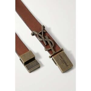 SAINT LAURENT
Cassandre leather and gold-tone bracelet NWT